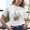 Moteriški marškinėliai "Saulėgrąža ir lietuvė"