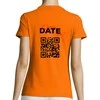 Moteriški marškinėliai "Wanna date me?" su personalizuotu QR kodu