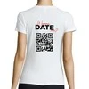 Moteriški marškinėliai "Wanna date me?" su personalizuotu QR kodu