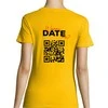 Moteriški marškinėliai "Wanna date me?" su personalizuotu QR kodu