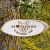 Pakabinama medžio riekė "Aš myliu gyvulius"