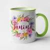 Puodelis "Janina tarp gėlių"