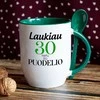 Puodelis su šaukšteliu "Ilgai laukiau šio puodelio" su pasirinktais metais