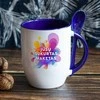 Puodelis su šaukšteliu ir Jūsų sukurtu dizainu