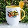 Puodelis su šaukšteliu "Super bosas"