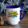 Puodelis su šaukšteliu "Super kaimynas"