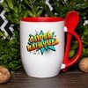 Puodelis su šaukšteliu "Super kaimynas"