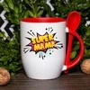 Puodelis su šaukšteliu "Super mama"