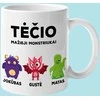 Puodelis "Tėčio mažieji monstriukai" su vaikų vardais