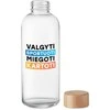 Stiklinis vandens butelis "Valgyti, sportuoti, miegoti, kartoti" (650ml)