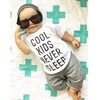 Vaikiški marškinėliai "Cool Kids Never Sleep"