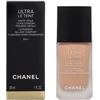 Chanel Ultra Le Teint Flawless Finish Fluid Foundation ilgai išliekanti tobulinanti kreminė pudra, matinis švytintis efektas, atspalvis: BR12, 30 ml
