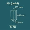 45 l metalinė šiukšlių dėžė su pedalu vidaus patalpoms ir laukui, juoda