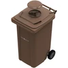 Dvigubos apkrovos šiukšlių konteineris su mikrobiologiniu filtru, 240 L, rudas