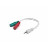 GEMBIRD CCA-417W Gembird adapteris stereo mini lizdas (M) 4 kontaktų -> 2 mini lizdai (F), 20 cm, baltas