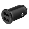 DELTACO 12/24 V USB įkroviklis su dvigubomis USB-A jungtimis, 2,4 A, 12 W, juodas USB-CAR124