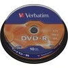Verbatim DVD-R 4.7GB 16X 10pack AZO Matinis Sidabrinis cake box - 43523