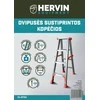 Kopėčios HERVIN EQUIPMENT, alium. dvipusės, sustiprintos, 2x4 pakopų, 1230 mm, CL-ST24