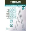 Kopėčios profesionalios HERVIN EQUIPMENT+, alium. universalios, dvipusės, ištraukiamos, 3x14 pakopų, 3780-8820 mm, AC0314A