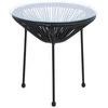 Lauko baldų komplektas Stalas apvalus NOVELLY HOME 50x50, spalva: juoda, plienas+ sintetinis ratanas, grūdintas stiklas, SC-093TB
