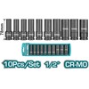Prailgintų smūginių galvučių rinkinys TOTAL, CrMo, 1/2", 10-24mm, 10vnt.THKISD12102L