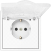 Tope Lighting Baltas kištukinis lizdas su dangteliu IP44 "BORA" (su įžeminimu, be rėmelio)