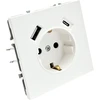 Tope Lighting Baltas kištukinis lizdas su USB + TYPE C "BORA" (su įžeminimu, be rėmelio)