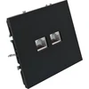 Tope Lighting Dvigubas juodas kompiuterio lizdas "BORA" (be rėmelio)