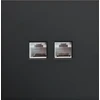 Tope Lighting Dvigubas juodas kompiuterio lizdas "BORA" (be rėmelio)