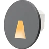 Tope Lighting Įmontuojamas apvalus pilkas LED laiptų šviestuvas "PORTO" 1,5W (LA)