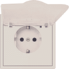 Tope Lighting Kreminis kištukinis lizdas su dangteliu IP44 "BORA" (su įžeminimu, be rėmelio)