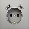 Tope Lighting Pilkas kištukinis lizdas su USB + TYPE C "BORA (su įžeminimu, be rėmelio)