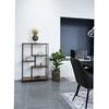 Vita neaukšta lentyna metalo rėmu ir ąžuolo spalvos lentynėlėmis, 120 cm
