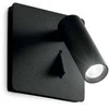 Sieninis šviestuvas Ideal Lux 3W wall lamp with 1 light LITE, 3000K, juodas