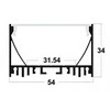 LED profilis su sklaidytuvu PD01 2000x54x34 mm