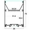 LED profilis su sklaidytuvu PD03 2000x54x75 mm