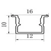 LED profilis VLT-XT-980, 3000mm, spalva: juoda