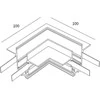 Pakabinamas šviestuvas KING Bėgelių R20-2 90° kampinio sujungimo elementas, juodas