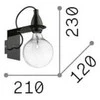 Sieninis šviestuvas Ideal Lux Wall lamp with 1 light MINIMAL, E27, chrome