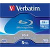 VERBATIM 5x BD-R 25GB 6x Jewel Case baltas mėlynas paviršius