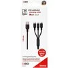 USB kabelis 2GO USB-A - USB-C + microUSB + Žaibas 1,5 m Juodas (797153)