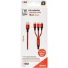 USB kabelis 2GO USB-A - USB-C + microUSB + Žaibas 1,5 m Raudona (797150)