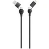 2GO USB / Type C Ladekabel 4 in 1 USB A, Lighn. 120cm sw