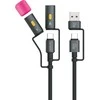 4Smarts 4in1 USB-C Cable Set Explorer 60W 1m juodas