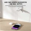 Laidinis įkroviklis 4smarts PDPlug Slim Duos 20W GaN USB-C+USB-A + USB-C kabelis 1.5m baltos spalvos