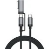 Kabelis USB-C 4smarts Explorer ComboCord 100W 2m su adapteriu MagSafe juodos spalvos
