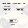 Laidinis įkroviklis 4smarts FlatPlug Duos 20W GaN USB-C + USB-A baltos spalvos