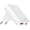 Laidinis įkroviklis 4smarts FlatPlug Duos 20W GaN USB-C + USB-A baltos spalvos