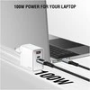 Įkroviklis jungiama į tinklą 4smarts Pocket GaN 100W 2xUSB-C + USB-A balta