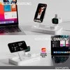 4smarts Qi2 Trident įkrovimo stotelė su greitu MFI įkrovikliu Apple Watch baltai